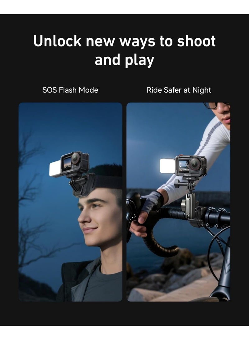 TELESIN Vlogging Light Mini LED Action Camera Video Light Magnetic Photography Fill Lighting for DJI Osmo Action 6 Action 5 Pro 4/3 Camera Cage Accessories - Image 4